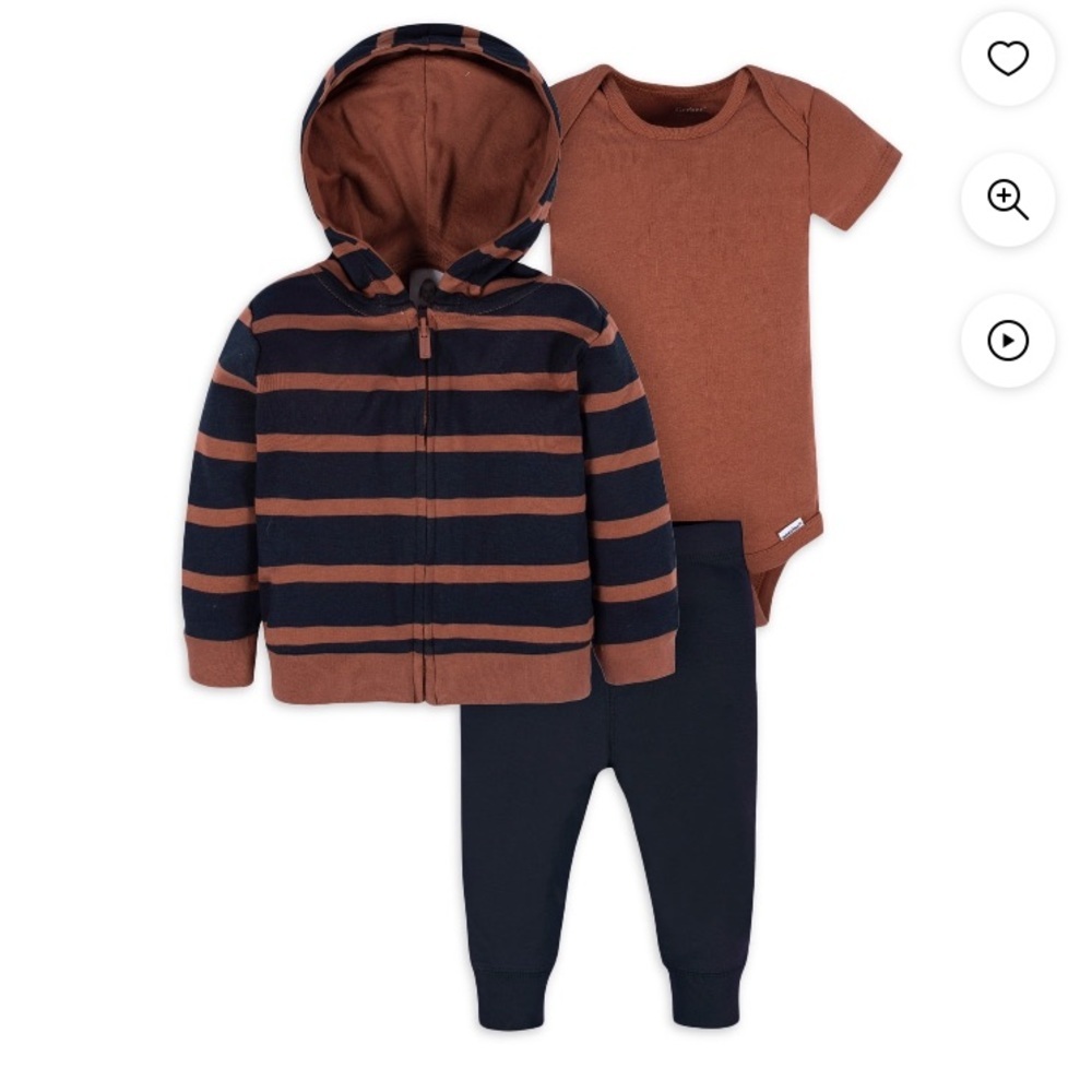 Gerber Baby Boy Jacket, Bodysuit and Pants Set, 3-Piece